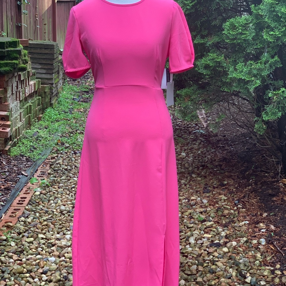 Nordstrom Pink Puff Sleeve Sheath Dress
